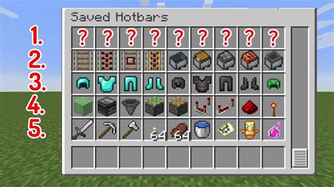 Minecraft How To Save And Load Hotbars Inventory Presets Youtube