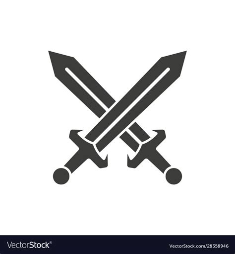 Crossed Swords Icon On White Royalty Free Vector Image