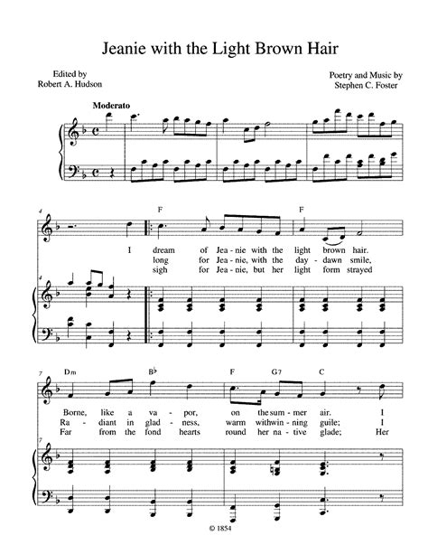 Buy fully licensed online digital, transposable, printable sheet music. Jeanie with the Light Brown Hair (Foster, Stephen) - IMSLP ...