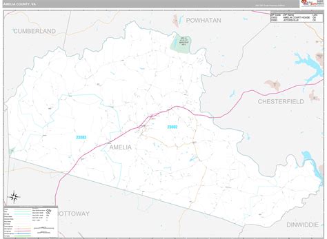 Amelia County Va Wall Map Premium Style By Marketmaps