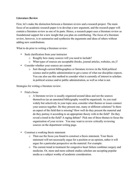Literature Review Thesis Statement Example Thesis Title Ideas For College