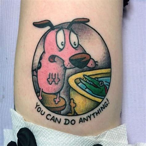 40 Courage The Cowardly Dog Tattoo Designs For Men Cartoon Ideas