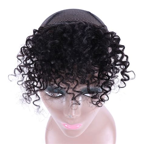 Simple steps on how to clip in a half hair piece into your hair. 100% Human Hair Bangs Clip in Afro Kinky Curly Fringe Hair ...