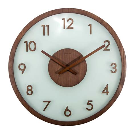 Buy Frosted Wood Glass Nextime Wall Clock Online Purely Wall Clocks