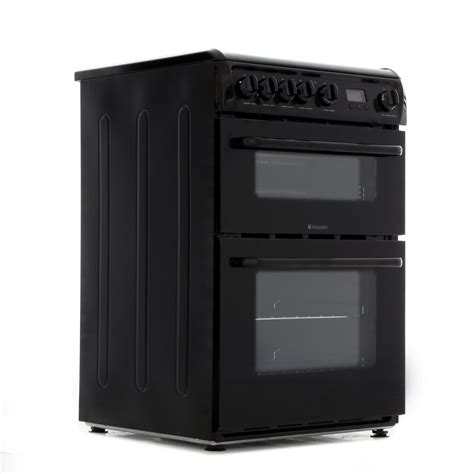Buy Hotpoint Hag60k Gas Cooker With Double Oven Black Marks Electrical