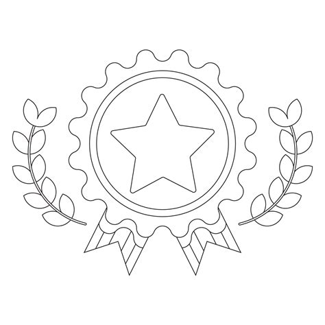Ribbon Badge Achievement Badge 2d Outline Illustrations 29205250 Png