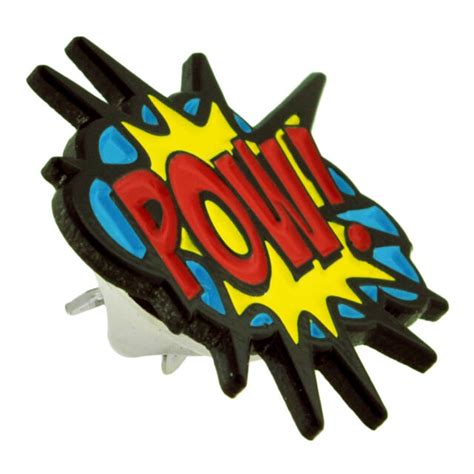 Pinmarts Boom Pow Trendy Action Comic Book Enamel Lapel Pin Set For