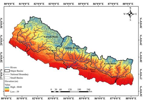 Three Major Basins Of Nepal Karnali Gandaki And Koshi With Major