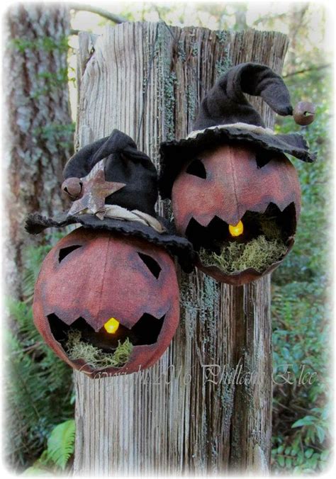 Head Bangers Primitive Folk Art Pumpkin Jack O Lantern Etsy