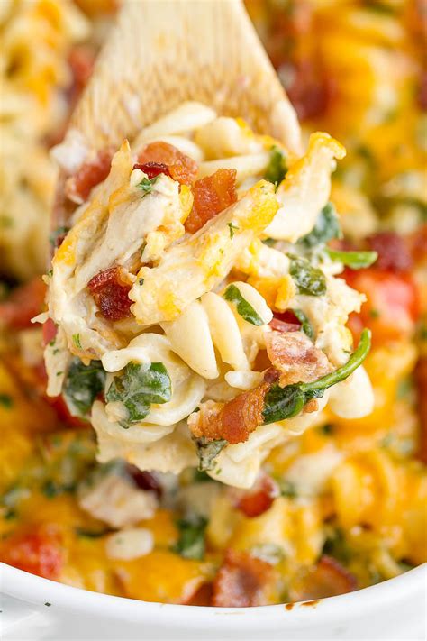 This creamy garlic chicken is ready in about 30 minutes. Cheesy Chicken Pasta Casserole Recipe with Spinach and ...