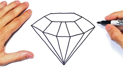 Cómo Dibujar Un Diamante Paso A Paso Dibujo De Diamante Youtube