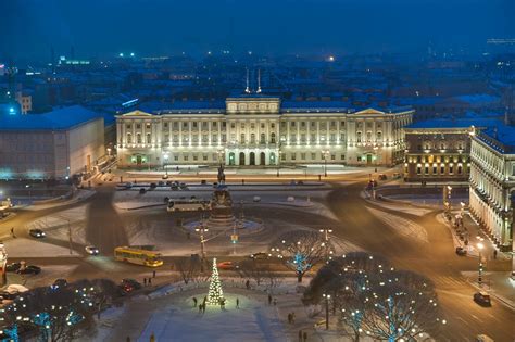 Petersburg has a simple metro system with only five lines. Photo 1726-06: City Hall (Mariinsky Palace) behind ...