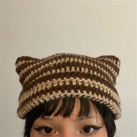 Pattern Cat Beanie Crochet Pattern Etsy