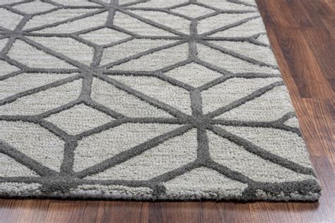 Lorenzo geometric gray area rug. Luniccia Geometric Diamond Pattern Wool Round Rug In Grey ...