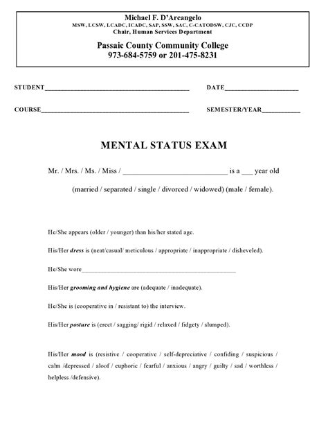 24 Printable Mental Status Exam Questions Forms And Templates Images