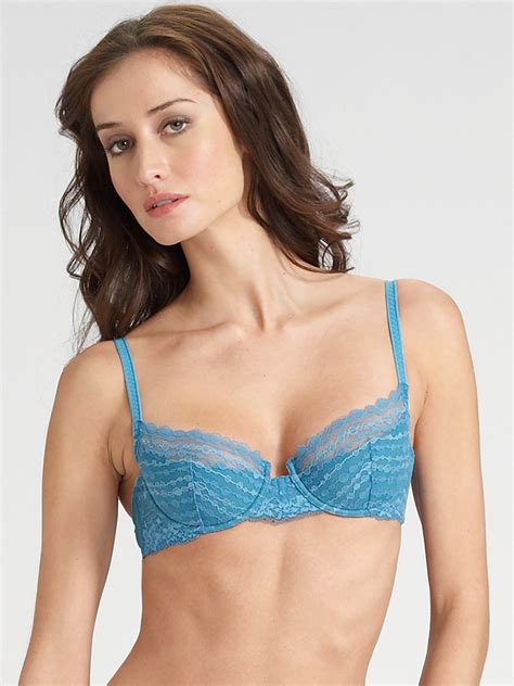 La Perla Sirena Lace Demi Bra In Blue Lyst