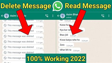 how to read deleted messages on whatsapp how to see deleted messages on whatsapp youtube