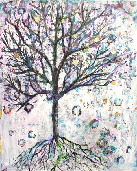 Mixed Media Tree Tree Art Tree Painting Grunge Tree Mixed