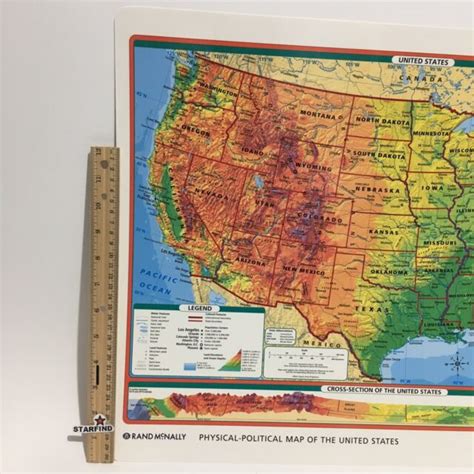 Rand Mcnally Usa United States Laminated Color Desk Wall Map 32x50 New