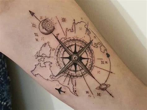 Details More Than Compass With World Map Tattoo Thtantai