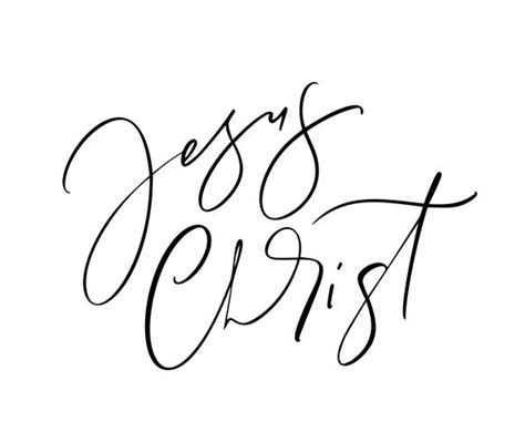 Jesus Christ Hand Written Vector Calligraphy Lettering Bible Text