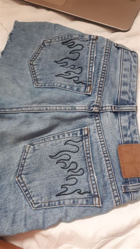 Denim inspiration embellished jeans painted clothes upcycle clothes diy ripped jeans fashion denim design designer jeans. Flame jeans - Clothes - #clothes #Flame #Jeans # ...