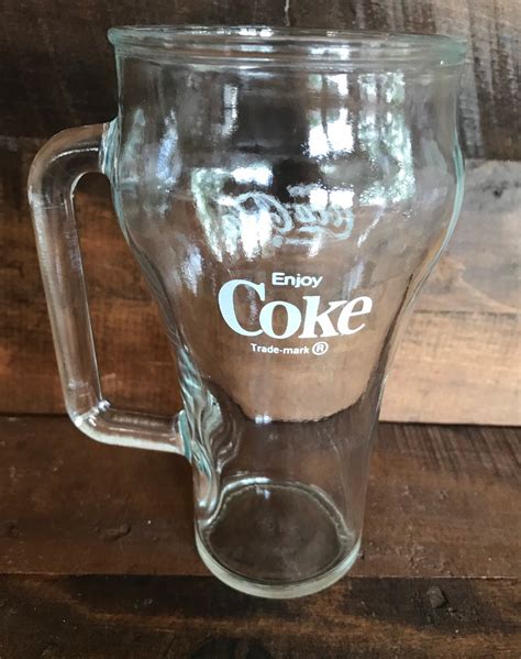 Vintage Coca Cola Soda Glass With Handle 1970s Etsy