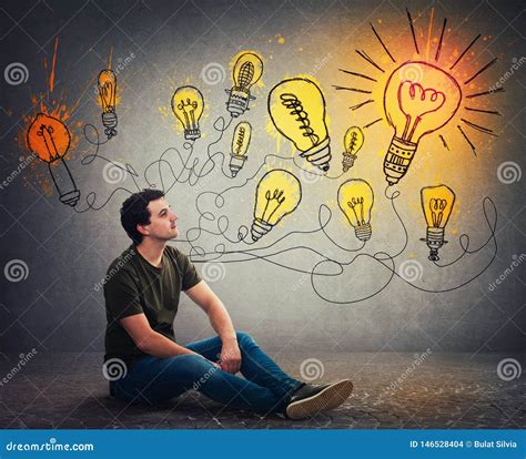 Smart And Ingenious Guy Has Different Thinking And Ideas Stock Photo