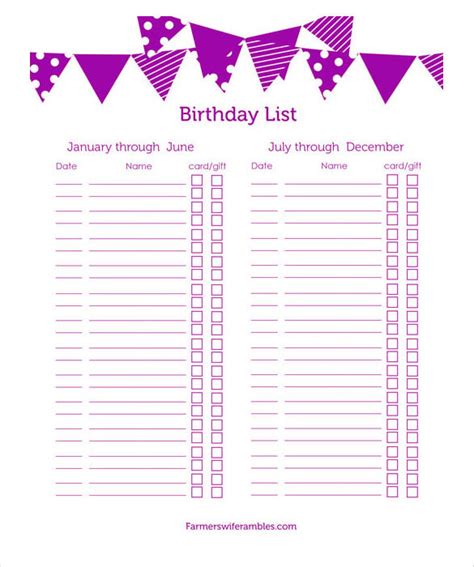8 Best Images Of Office Birthday List Printable 8 Best Images Of