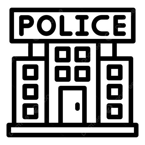 Gambar Ilustrasi Desain Ikon Vektor Kantor Polisi Pos Polisi Polisi