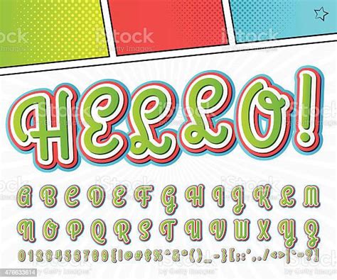 Creative Comic Font Vector Alphabet In Style Pop Art Stock Illustration