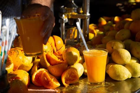 Organic Homemade Fresh Orange And Lemon Juice Stock Photo Image Of