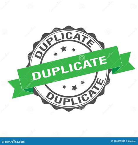 Duplicate Stamp Illustration Stock Vector Illustration Of Round