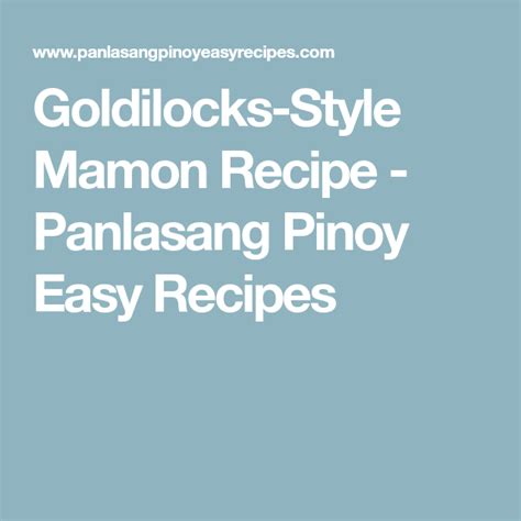 Goldilocks Style Mamon Recipe Mamon Recipe Recipes Easy Meals