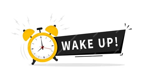Premium Vector Wake Up Icon Good Morning Alarm Clock Ringing And