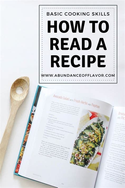 How To Read A Recipe Basic Cooking Skills Abundance Of Flavor In