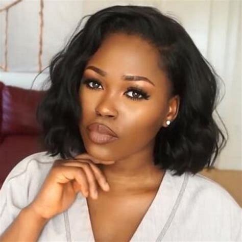 Curly bob with side parting. Tailored Fashion Short Wavy Bob Synthetic Wig for Black ...