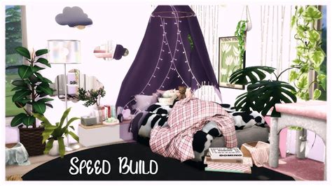 Cute Bedroom Speed Build The Sims 4 Cc List Youtube