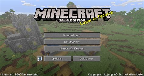 Minecraft Java Edition Main Menu Jordan Linna