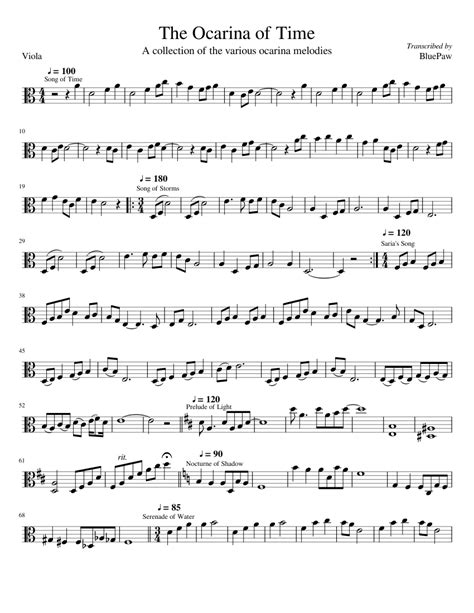 The Ocarina Of Time Viola Solo Sheet Music For Viola Download Free In