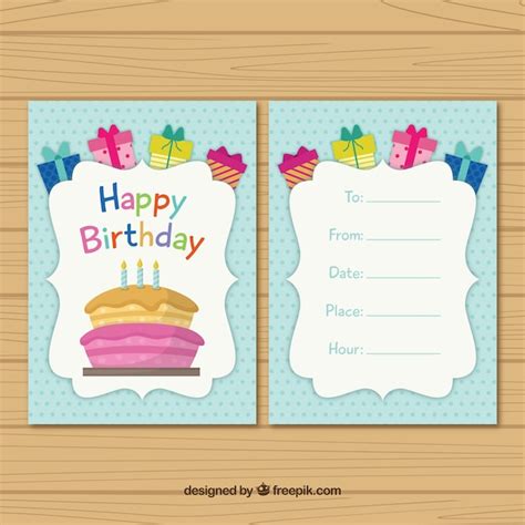 Plantilla De Tarjeta De Cumpleaños De Colores Vector Gratis