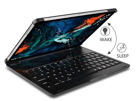 The 12.9in model has a smaller frame than its predecessor, and at 631g even manages to be 50g during testing, most games played bordered on the 11in ipad pro. iPad Pro 11 2018 Toetsenbord Case Keyboard Hoesje Zwart