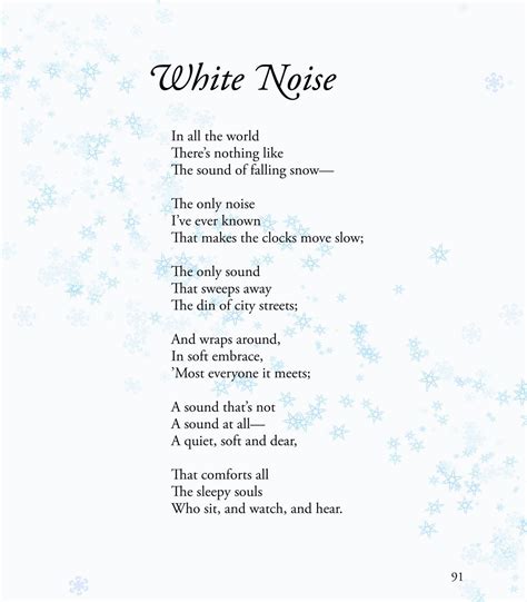 White Noise Kids Poems Winter Poetry Snow Poems