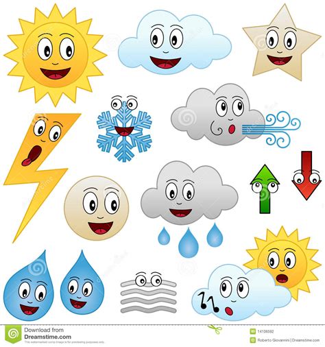 Explore all content and visit the academy. Cartoon Weather Collection Stock Photography - Image: 14106592