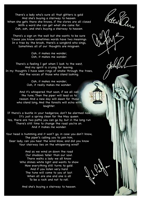Led Zeppelin Stairway To Heaven Lyrics Poster Print