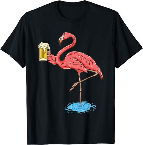 Flamingo Drinking Beer T Shirt Clothing