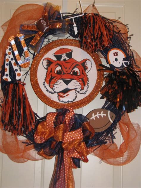 Custom Auburn Wreath With The Great Vintage Aubie As The Centerpiece