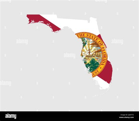 Bandera Del Mapa De Florida Mapa De Fl Estados Unidos Con La Bandera