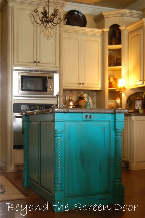 Find distressed wood kitchen tables. More Turquoise Front Doors - Sonya Hamilton Designs