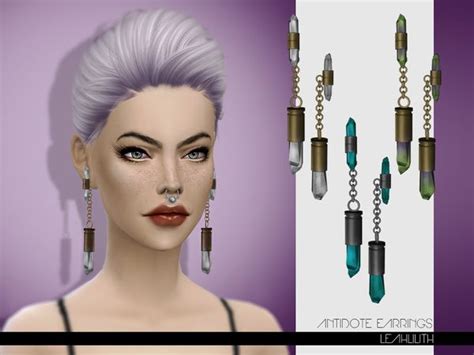 Leah Lilliths Leahlilith Antidote Earrings Sims Sims 4 Makeup Cc